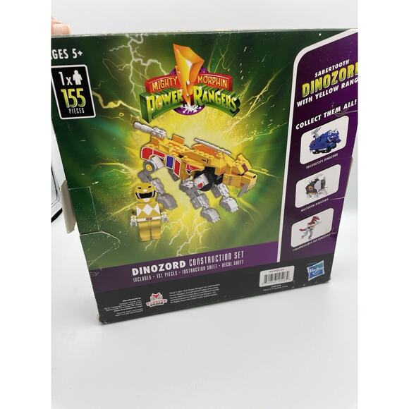 Power Rangers Construction Set SABERTOOTH Dinozord Yellow Ranger 155 Pieces New - Picture 5 of 8